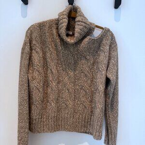 NEW Veronica Beard Stylish Cold Shoulder Cotton/Wool Blend Turtleneck Sweater M
